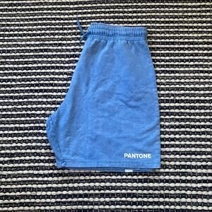 🌿Pantone Mens Blue Adjustable Waist Drawstring Pocket Shorts 10